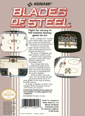 Blades of Steel (USA) box cover back